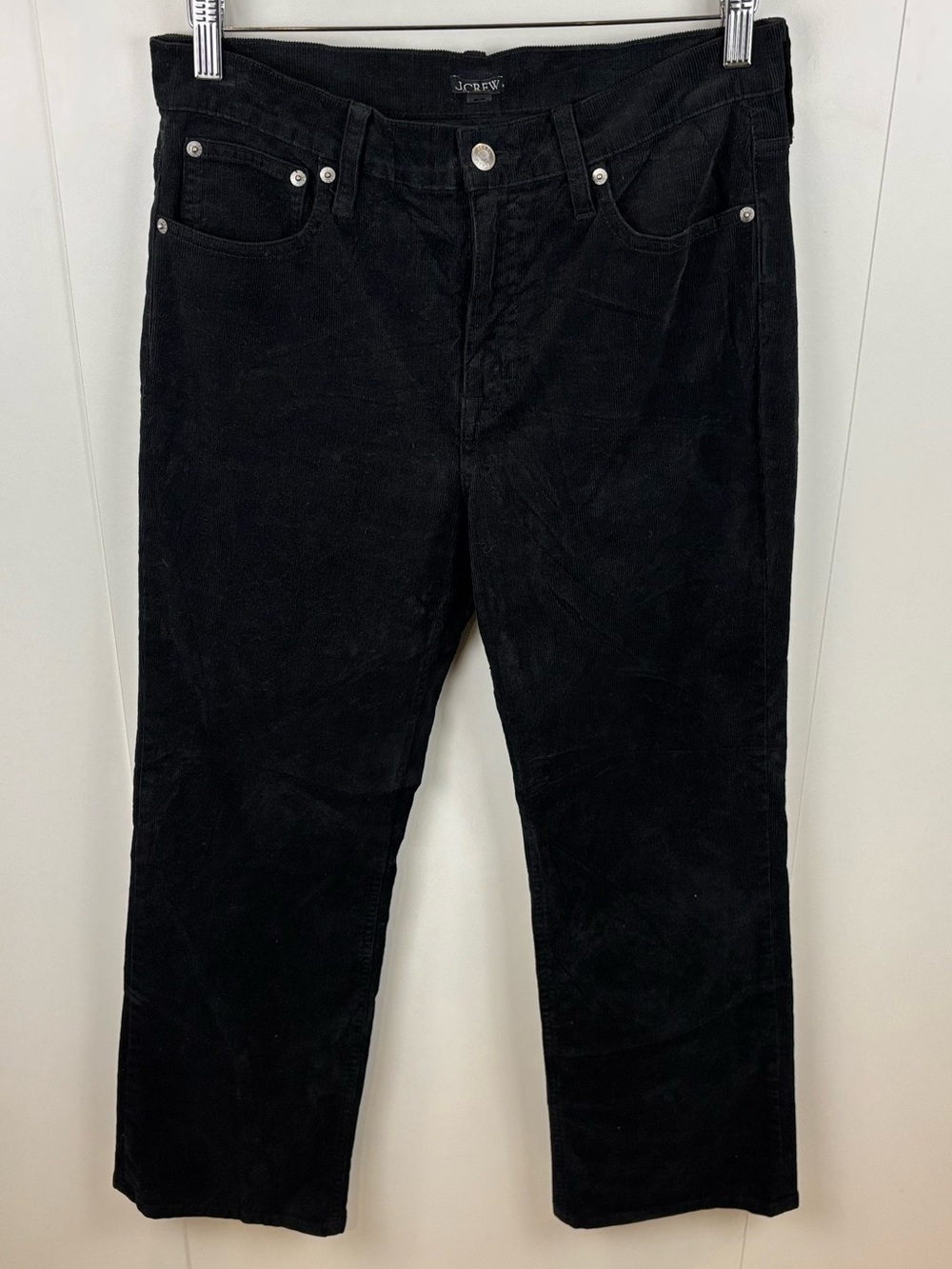 J. Crew Black Corduroy High Rise Slim Demi Boot Pants sz 29 Jeans Trousers Cords